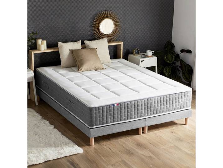 Ensemble matelas ressort 7 zones + sommier max 2x80x200