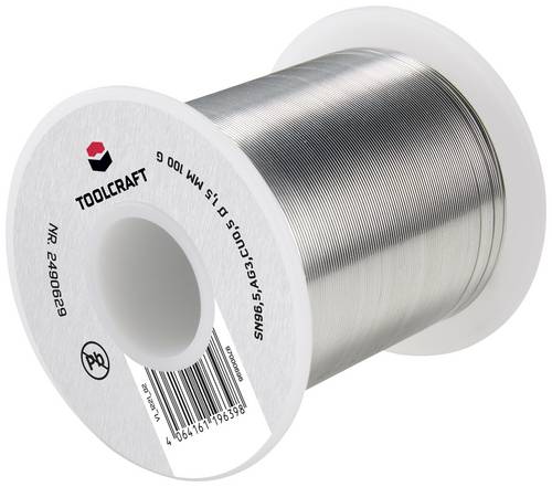 TOOLCRAFT Lötzinn, bleifrei Spule Sn96,5Ag3Cu0,5 ROL1 100g 1.5mm