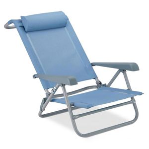 Relaxdays Campingstuhl 10026478, blau, bis 120 kg, Standstuhl, faltbar, mit Liegefunktion