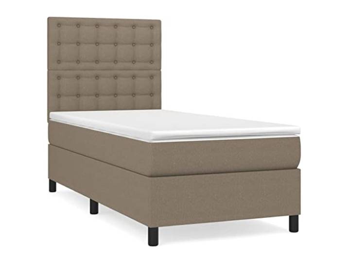 PUGYNBK Boxspringbett, 90 x 200 cm, mit verstellbarem Kopfteil Taschenfederkernmatratze, mittlere Festigkeit, atmungsaktives Gewebe, weicher Schutz