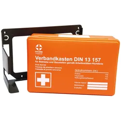 franz mensch, Erste Hilfe Set, Verbandkasten, orange, DIN13157, Grundausstattung inkl. Wandhalter (Verbandskasten)