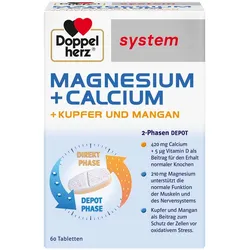 Doppelherz system MAGNESIUM +CALCIUM + KUPFER UND MANGAN 60 St Tabletten