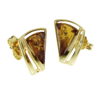Paar Ohrstecker OSTSEE-SCHMUCK "- Ilga - Gold 333/000 - Bernstein" Gr. 13, gold (gold 333, goldfarben, gelb), Ohrringe, Damen, 13, Gelbgold 333
