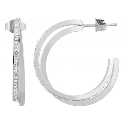 Paar Creolen ADELIA´S "Damen Creolen aus Edelstahl", silber, Ohrringe, Damen, Damen, Edelstahl