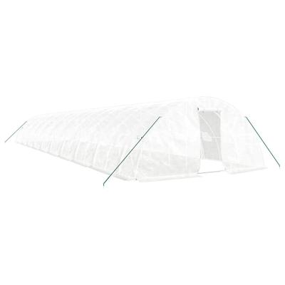 Helloshop26 - Gewächshaus Zelt Unterstand Pflanzen Blumen Gemüse mit Stahlrahmen 100 m² 20 x 5 x 2,3 m weiß