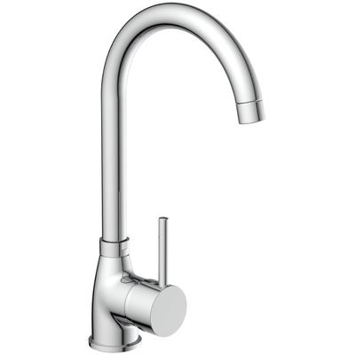 Küchenarmatur WELLTIME "Dublin", grau (chromfarben), H:34,4cm T:22cm Ø:5cm, Messing, Armaturen, Spülenarmatur, Küchenarmatur mit hohem Auslauf, Hochdruckarmatur
