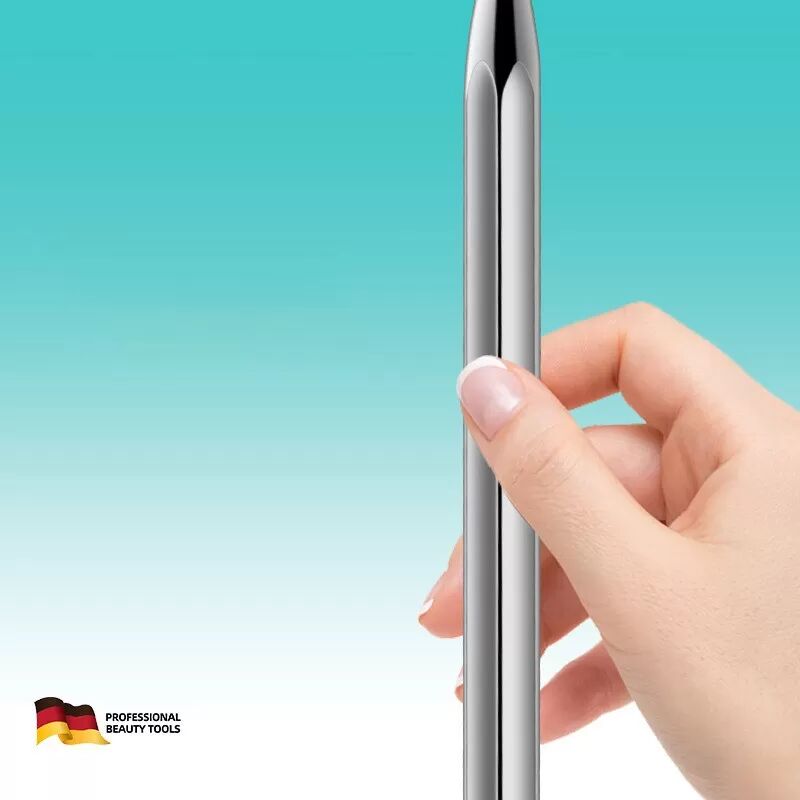 INF 【镜光】Sechseckiger doppelseitiger Nagelhautschieber aus Edelstahl, kompatibel mit professioneller Nagelpflege
