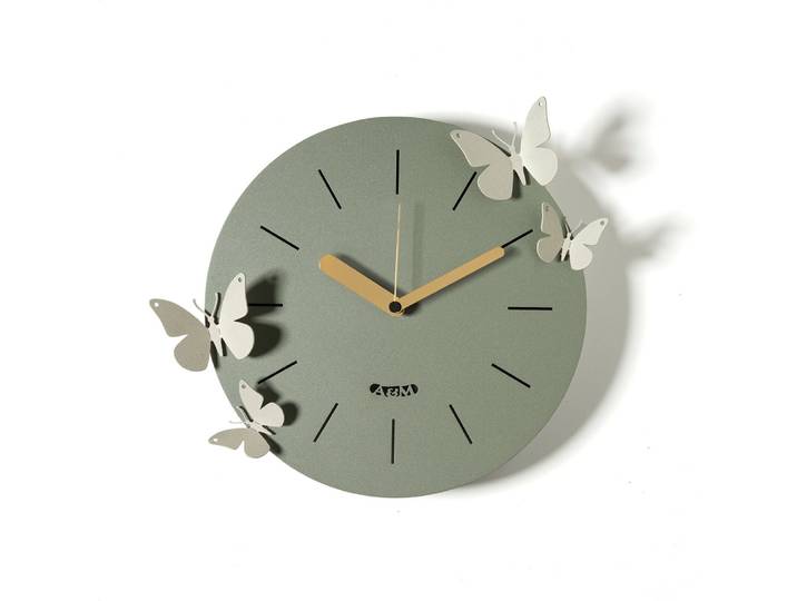 ARTI E MESTIERI horloge murale BATTITO D'ALI (Jade / ivoire - Métal verni)