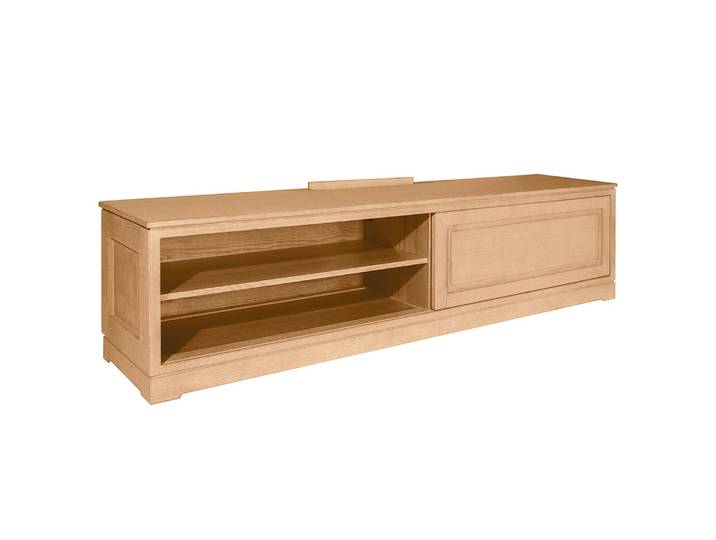 Meuble TV lisse Pin massif brossé Beige/Marron/Pin clair 206cm