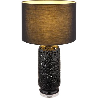 GLOBO LIGHTING Tischleuchte "SEBASTIAN", schwarz, Ø 40cm H: 63,5cm, 1 Stk., Leuchten, Tischlampe/Schlafzimmer/Wohnzimmer, Tischleuchte