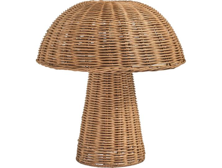 BELIANI Tischlampe braun Rattenschirm Korbgeflechtfuß Käfigschirm Licht Schlafzimmer Wohnzimmer Boho-Stil