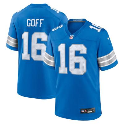 Footballtrikot NIKE "Nike Trikot Detroit Lions NFL Home Game Jersey Goff 16", Herren, Gr. L, blau (mehrfarbig), 100% Polyester, Trikots