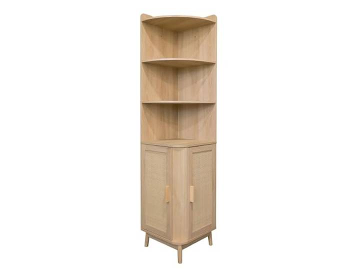 Box and Beyond - Eckschrank - 40 x 40 x 172 cm - Holz, Rattan - Aufbewahrung - Wohnzimmer, Schlafzimmer, Büro - Bohème- und Vintage-Stil