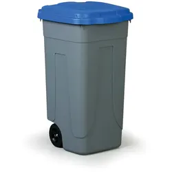 Mobiler plastik Mülleimer 100 l, für mülltrennung, blauer Deckel