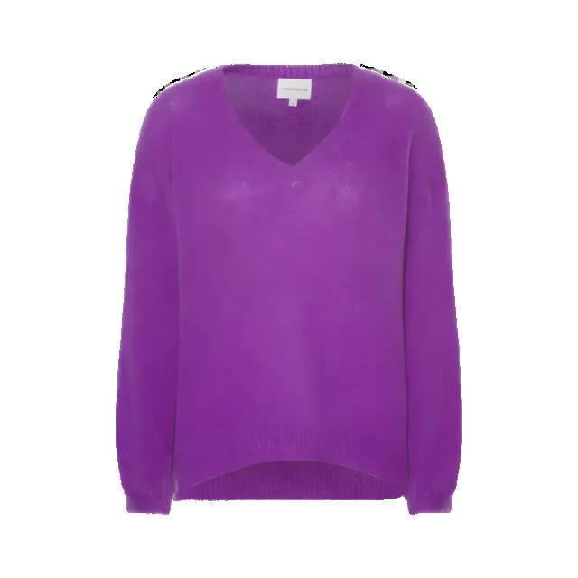 American Dreams Silja v neck knit deep purple -