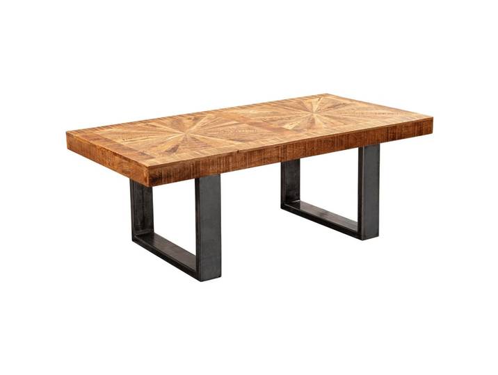 Couchtisch mit massiver Holzplatte, Mango/Anthrazit