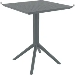 Décoshop26 - Dunkelgrauer quadratischer Gartentisch – modernes Design aus robustem Kunststoffharz 10_0002954 10_0002954