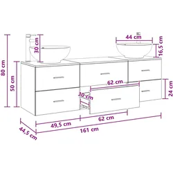 vidaXL, Badmöbelset, Badezimmermöbel-Set