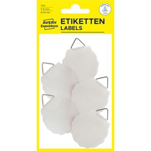 Zweckform Bilderhaken 3732 Bildaufhänger, Ø 40mm, selbstklebend, Leinen, weiß, 5 Stück