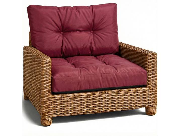 Coussin Lounge Mobilier Jardin Ensemble: siege 50x50 cm et dossier 40x50 cm - Bordeaux