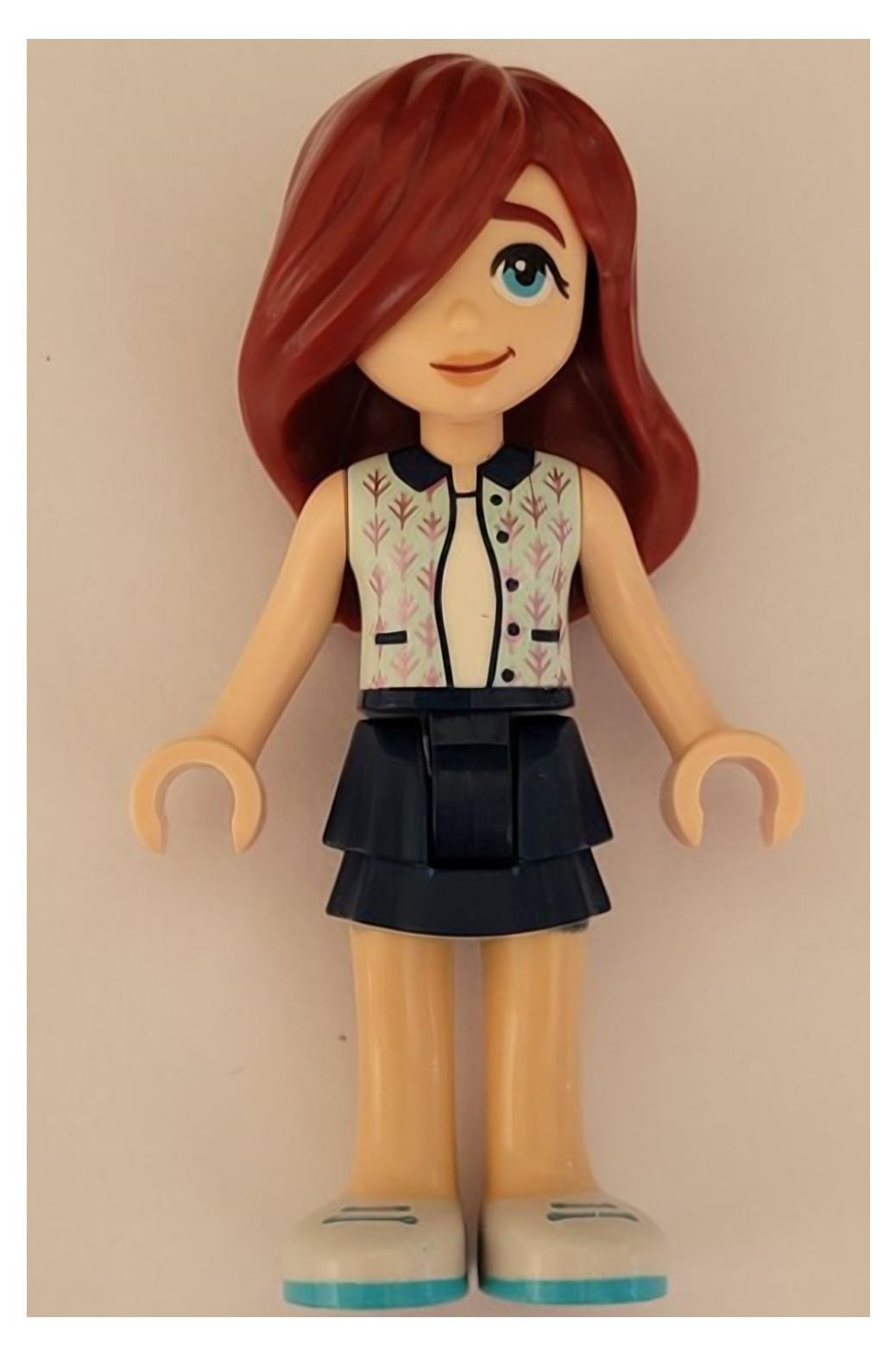 LEGO Minifiguur Friends Paisley met lichtblauw vest en donkerblauwe rok (frnd0652)