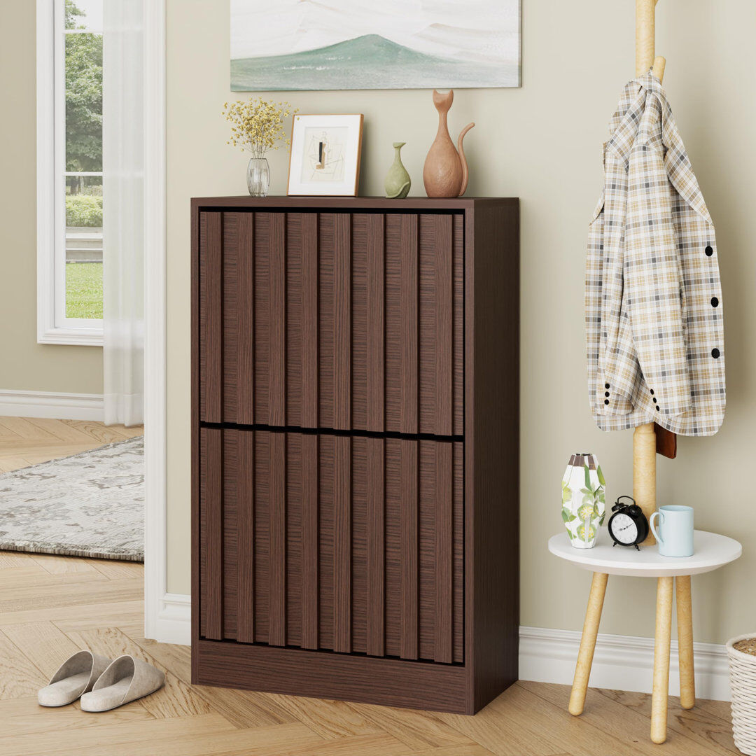 Latitude Run 12 Pair Flip Down Shoe Storage Brown 12
