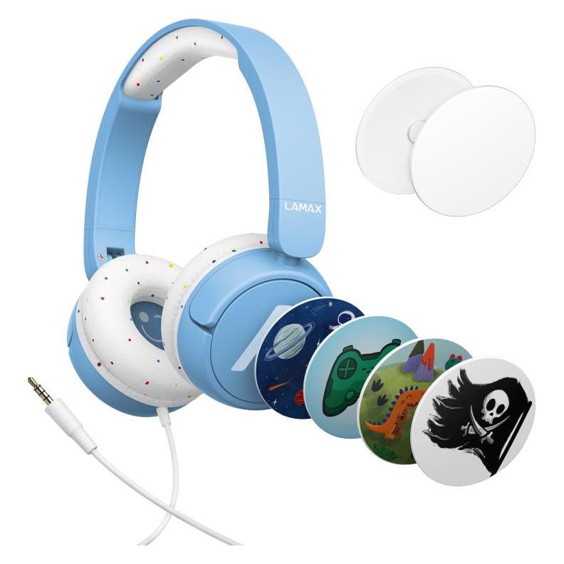 KAM Lamax SoundKid1 Blue / Kopfhörer mit Mikrofon / 3,5 mm Klinke / Kabel 1,2 m (LXOHMSOKI01LA)