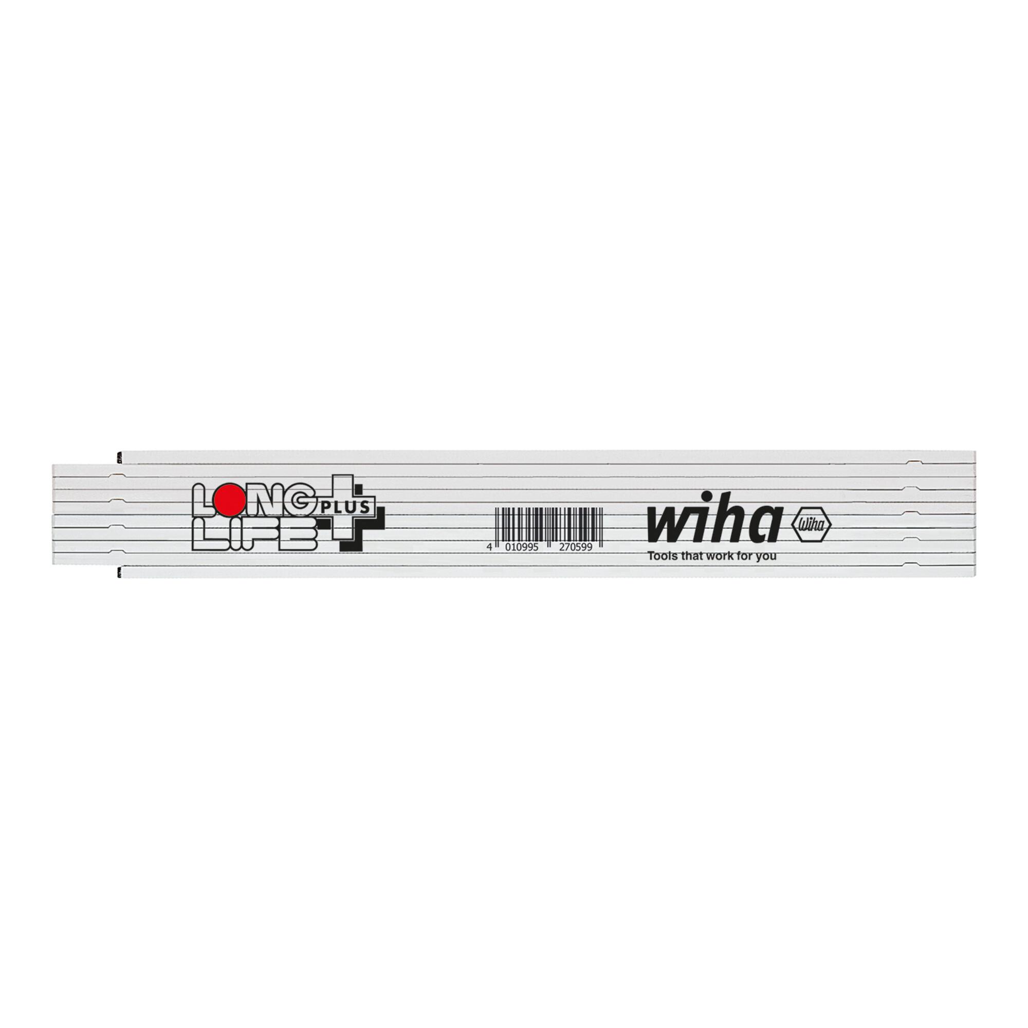Wiha Gliedermaßstab Longlife® Plus 2 m metrisch, 10 Glieder weiß (27059)