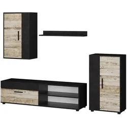 Wohnwand BERNO Hell Old Style Schrankwand Lowboard TV Hängeschrank VICCO