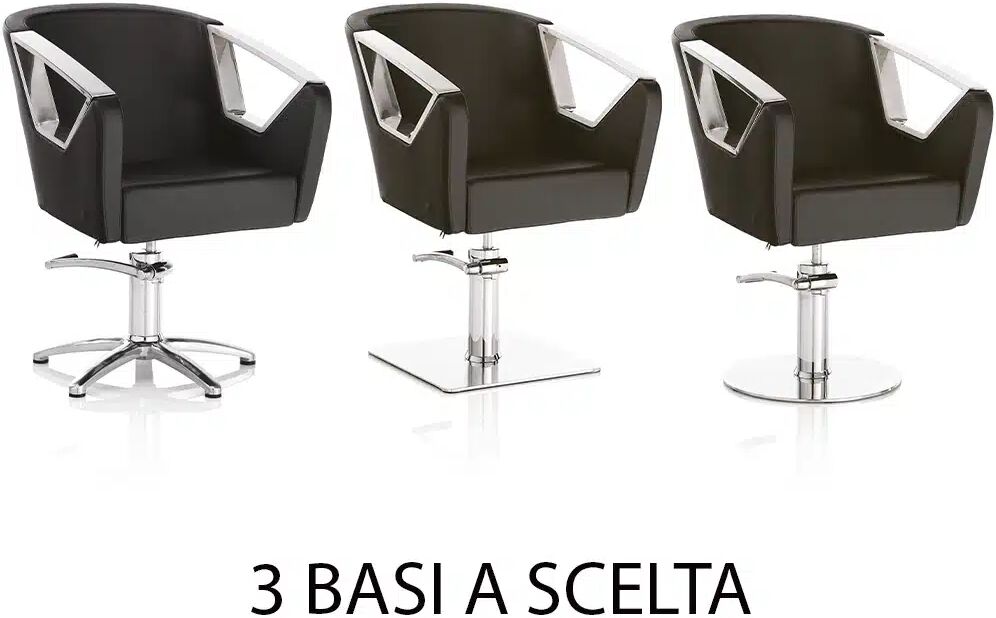 Xanitalia Poltrona da parrucchiere Hair Astra Black base quadrata, tonda o stella QUADRATA