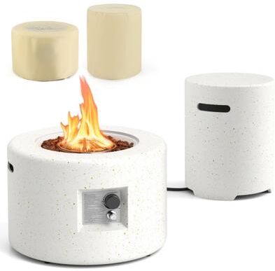 Costway 40,000 BTU Fire Pit Table Set with Hideaway Tank Holder