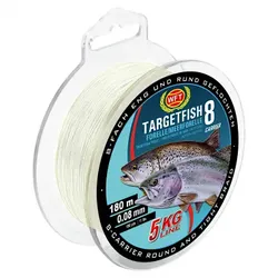 WFT Angelschnur Target Fish 8 Forelle/Meerforelle (semi-transparent), semi-transparent, Ø mm: 0,10 / 180 m Länge