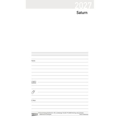 Taschenkalender Saturn Leporello Einlage 2027