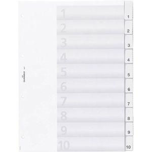Durable Register 6821-19, A4, blanko, Kunststoff, 10-teilig, transparent, Fenstertaben