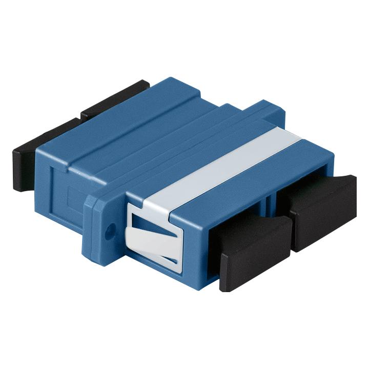 LogiLink Glasfaser SC/SC Duplex Kupplung mit Flansch, 12 Stück, blau (Netzwerk Kupplung) (FA01SC7)