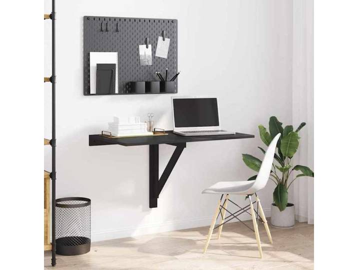 Stable&Durable - Noir - Table murale pliable Noir 100x60x56 cm - bois d'ingénierie - Table pliante HS791877662