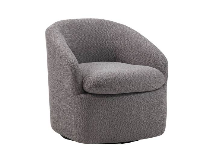 Fauteuil pivotant tissu bouclette gris foncé