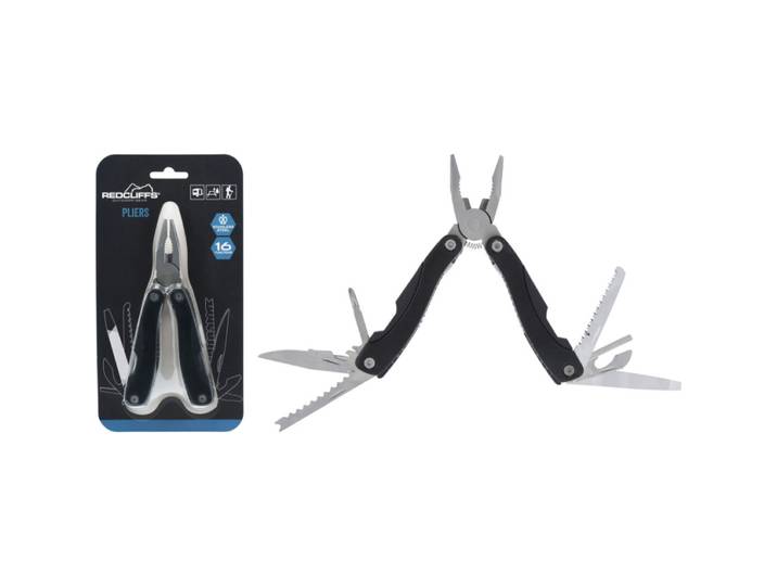 Redcliffs Outil multifonction de survie 16-en-1 - Noir