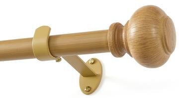 "Threadmade Rhinebeck Rustic Faux Wood 1"" Window Drapery Single Curtain Rod"