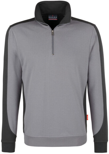 Hakro Sweat-shirt zippé Contrast Performance, titane, taille unisexe : 2XL (476-043/2XL)