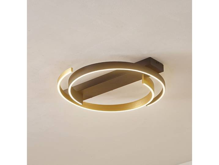 Natsuma LED Plafonnier Noir/Or - Lucande - Salon / séjour - Moderne - Plastique - À ampoule unique
