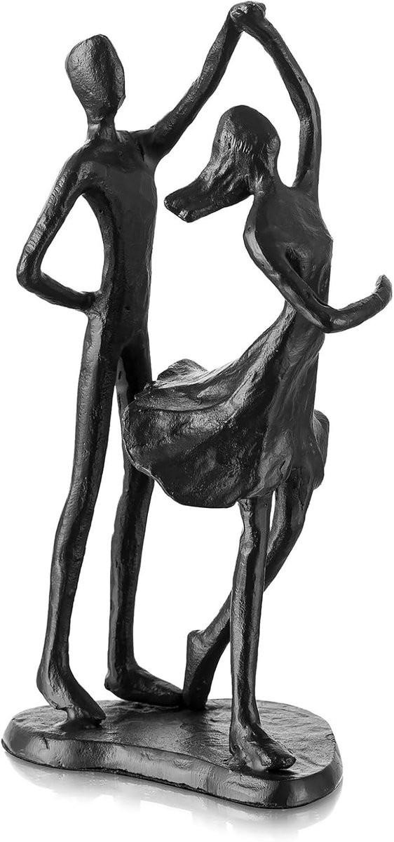 Zwarte metalen abstracte sculptuur voor decoratie en als cadeau voor een jubileum