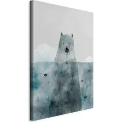 Leinwandbild Polar Bear Weiß/Hellblau