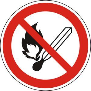 Abtec Hinweisschild ISO 7010 P003, Kunststoff, Ø 31,5 cm, Verbotszeichen, Feuer und Rauchen