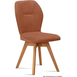 ESSZIMMERSTUHL drehbar (4er-Set) Draga 51x92x60 Eiche geölt/Cognac