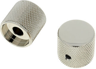 Allparts Metal Barrel Knobs Nickel Nickel