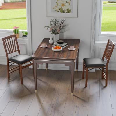 Lirago Set of 2 Folding Chairs with Padded Seat and Rubber Wood Frame