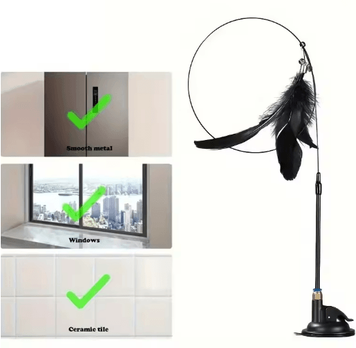Inspire Essentials PlayPounce Cat Teaser Wand black Enhanced