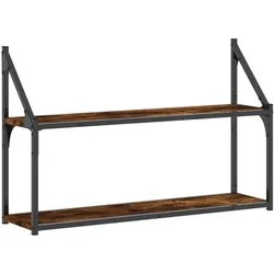 vidaXL Wandregal 2 Fächer Räuchereiche 80x21x51 cm Holzwerkstoff