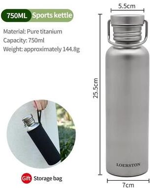 Inspired Finds Portable Pure Titanium Sports Water Bottle For Outdoor Cycling And Camping 25.36 Fl Oz